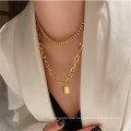 Персонализированная дикая толстая цепная шлюза для женщин для женщин Простая многослойная ретро-колье для ожерелья для ожерелья